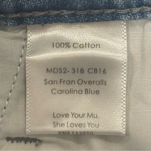 Show Me Your Mumu San Fran Overalls Medium Carolina Blue Flared Festival Boho - Picture 11 of 12